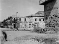 Battle damaged buildings in Messina, Sicily, 1943