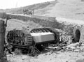 Overturned German self-propelled gun, Sicily, 1943