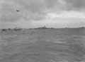 'Invasion craft off the Normandy coast', June, 1944