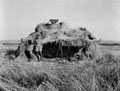 A camouflaged Sherman tank, 3rd County of London Yeomanry (Sharpshooters), Gornalunga, Sicily, 1943