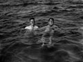 Dickie Roberts and Alan Murray swimming, Catania, Sicily, 1943