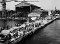 View of quayside and ship yard at Taranto, Italy, 1943