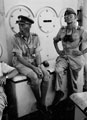 Lieutenant Colonel A A 'Sandy' Cameron and Major Oliver Woods, 3rd County of London Yeomanry (Sharpshooters), en route to Taranto, Italy, 1943