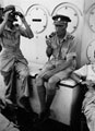 Major Oliver Woods and Lieutenant Colonel A A 'Sandy' Cameron and  3rd County of London Yeomanry (Sharpshooters), en route to Taranto, Italy, 1943.