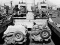 'Jeeps going down the elevator', Sicily, 1943