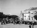 'The welcome at Serracapriola', Italian civilians greet men of the 3rd County of London Yeomanry (Sharpshooters) on their arrival at Serracapriola, Italy, 1943.