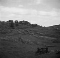 Forward British positions behind a ridge below the River Sangro prior to attack, 1943