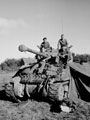3rd/4th County of London Yeomanry tank crew seated on Sherman Firefly, 1944 