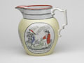 John Bull creamware ale jug, 1813