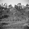 Sherman tanks leaguered under the shelter of an escarpment, Sangro Valley, Italy, 1943