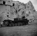 Mk III Special flame thrower knocked out by PIAT mortar, 1943