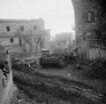 Knocked out German Pzkfw III tank in the town of Mozzagrogna, Italy, 1943