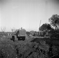Bulldozer and a ditched Sherman tank, Abruzzo, Italy, 1943
