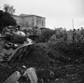 Recovery of a ditched 44th Royal Tank Regiment Sherman tank, Abruzzo, Italy, 1943.