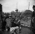 A German 75 mm anti-tank gun captured intact, Italy, 1944