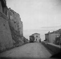 'St. Vito the road on the side of the hill down which we ran the gauntlet of H.V. H.E. from the ridge opposite', 3rd County of London Yeomanry (Sharpshooters), Italy, 1943