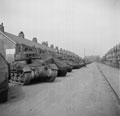 Ram tanks of 'A' Squadron on Navarino Road, 1944