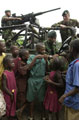 Soldiers of the Royal Green Jackets with Sierra Leoneans, Sierra Leone, November 2001