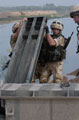 73 Armoured Engineer Squadron 21 Engineer Regiment construct a bridge, Latifiyah, Iraq, 2004