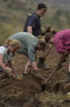 Army Cadets from Tayforth University Officer Training Corps working in the fields outside Wisikoti village, Malawi, 2002