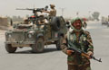 British soldiers and the Afghan National Army at a checkpoint south of Lashkar Gah, Helmand, Afghanistan, 2006