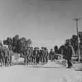 Soldiers of the Hampshire Regiment on a road near Medjez-el-Bab, Tunisia, 1943