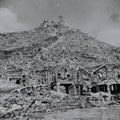 The destruction caused by fighting in the town of Cassino, Italy, 1944