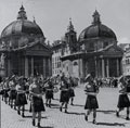 Pipers from 78th Division playing in the Piazza del Popolo, Rome, July 1944
