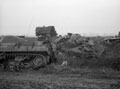 Two Sherman tanks of the 3rd/4th County of London Yeomanry (Sharpshooters) ditched in the mud following the crossing of the Wessem-Nederweert Canal, November 1944