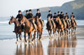 Members of King's Troop Royal Horse Artillery training on Watergate Bay Beach, Cornwall, 2015