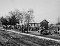 Soldiers waiting at a railway station, en route to Taranto, 3rd County of London Yeomanry (Sharpshooters), Italy, January, 1944