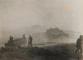 US 9th Army amphibious vehicles cross the Rhine under a smokescreen, March 1945