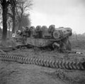 Sergeant Frost's 'C' Squadron tank having been pulled off the road near Udem, February 1945