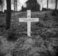 Temporary grave of Corporal Arthur Proudfoot, 3rd/4th County of London Yeomanry (Sharpshooters), Germany, 1945