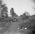 Captured German artillery near Unterstedt, Lower Saxony, Germany, 1945