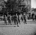 'C' Squadron, 3rd/4th County of London Yeomanry (Sharpshooters) on parade in Hamburg, 1945