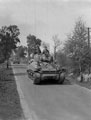 Lieutenant-Colonel W A C Anderson DSO and Captain Tedd Dunn leading the regiment to Pinneburg, 1945
