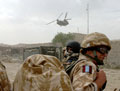 CH47 Chinook helicopter lifts off in Helmand province, April 2008