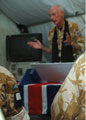 The 16 Air Assault Brigade Padre gives a remembrance service at Lashkar Gah Camp, Afghanistan, September 2006.