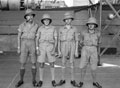 'John Grimwade, Freddie Crowley, Reggie Davies, Jenner Jones', 3rd County of London Yeomanry (Sharpshooters), on board HMT Orion en route to Egypt, 1941