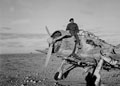 Damaged Breda BA65 A80 aircraft, Sollum, Egypt, 1942