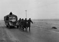 'The road back. Going on leave. The truck broke down five miles from Matruh, and had to be manhandled', Egypt, 1942