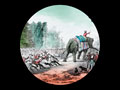 'Tug-of-war, men against an elephant in camp, Gundamuk'