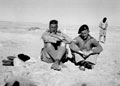 'Jimmy Sale & Bill Palmer', 3rd County of Yeomanry, seated in the desert, North Africa, 1942