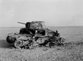 'Italian M13 used as a target', North Africa, 1942