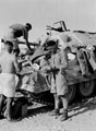 A tank crew from 3rd County of London Yeomanry (Sharpshooters) washing clothes, North Africa, 1942