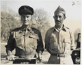 Lieutenant-General Raymond A. Wheeler with Colonel I Hassock during a visit to craft construction works at Kalewa, April 1945