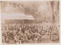 Gold Coast Regiment resting in a village, 1906 (c)
