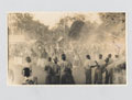 Men of 4th (Uganda) Battalion, King's African Rifles, celebrate the end of the Second World War, 1945