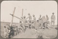 Officers and men of  'A' Company, 2nd Battalion, 61st King George's Own Pioneers, building a bridge, 1919 (c)
